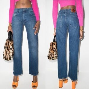Danielle Guizio- Mid Rise Straight Leg Mid Wash Blue Jeans Everyday Casual